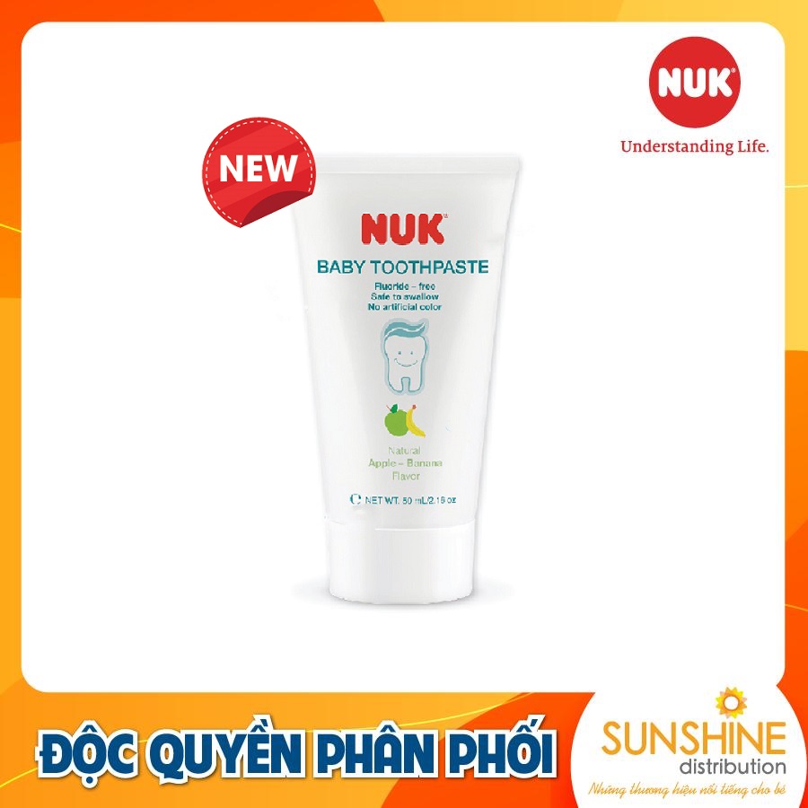 KEM ĐÁNH RĂNG TRẺ EM NUK KHÔNG FLOURIDE 3-36 THÁNG (50ML)