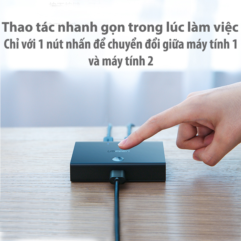 Bộ Chia Sẻ USB 2.0 Cho 2 Máy Tính Ugreen 30345 Chính Hãng