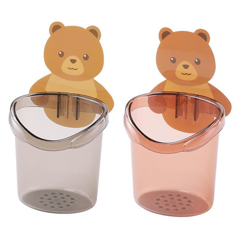 Cốc gấu đựng bàn chải kem đánh răng dán tường