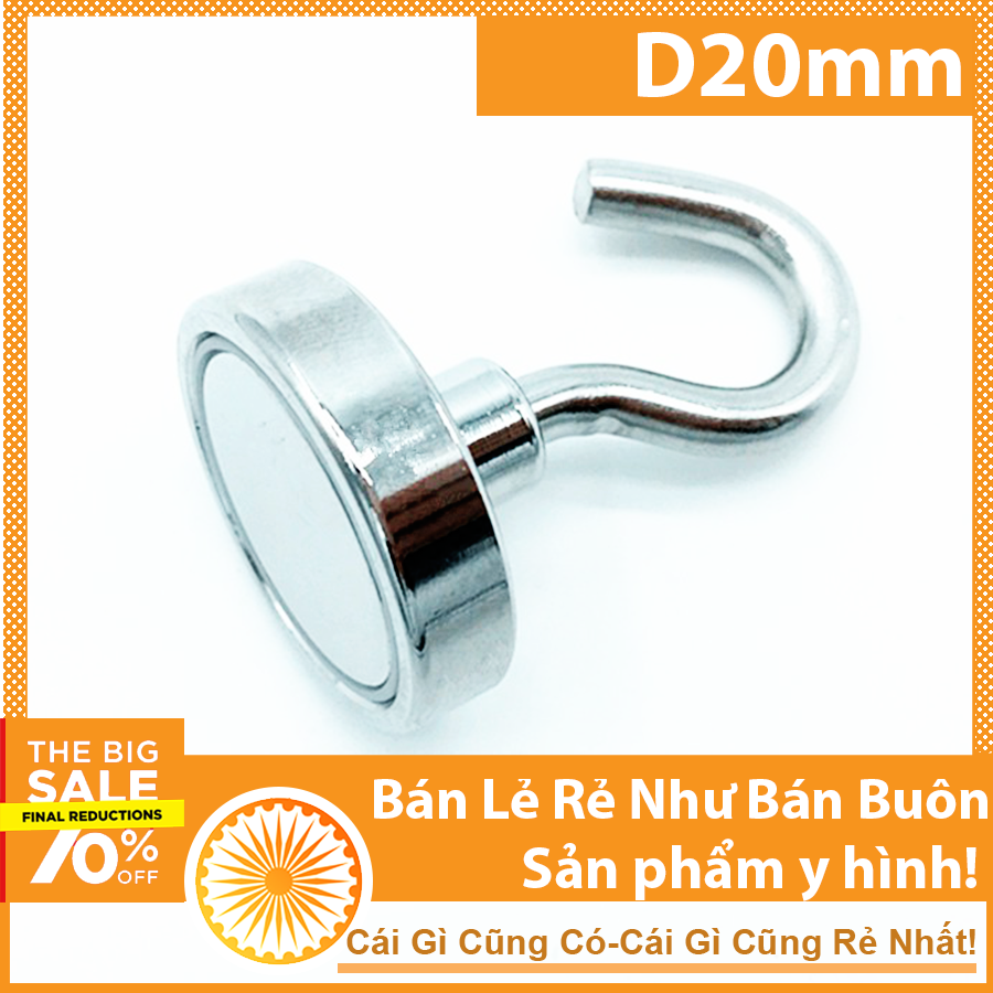 Nam châm móc treo giữ đồ D20mm lực hút 3,5KG