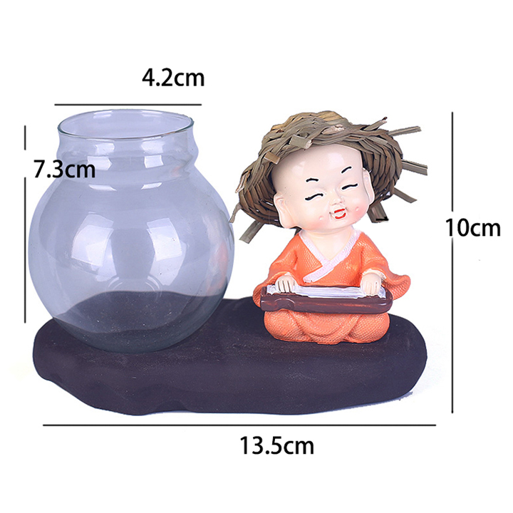 Bộ tượng tứ cầm kì thi họa (kèm bình thủy tinh)