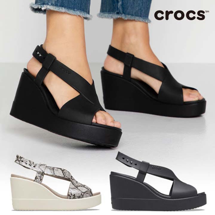 Giày dép crocs - dép sandal nhựa crocs blooklyn high đế xuồng 8cm cho nữ