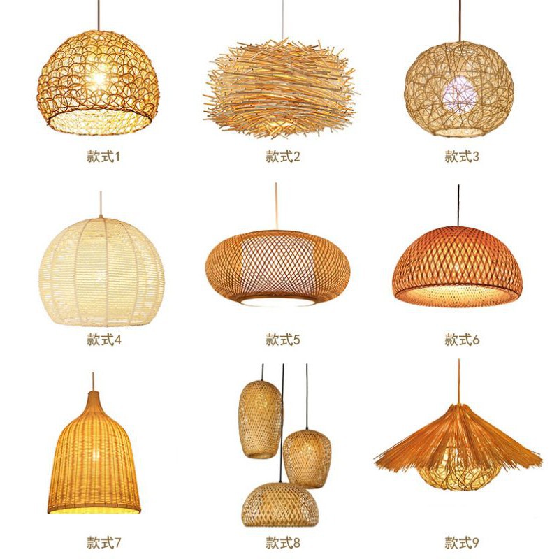 Đèn thả mây tre đèn mây tre đèn lồng tre đèn tre mã a01