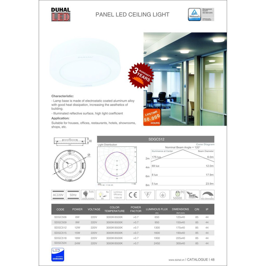 ĐÈN LED PANEL ỐP TRẦN TRÒN 24W DUHAL - KDGC524