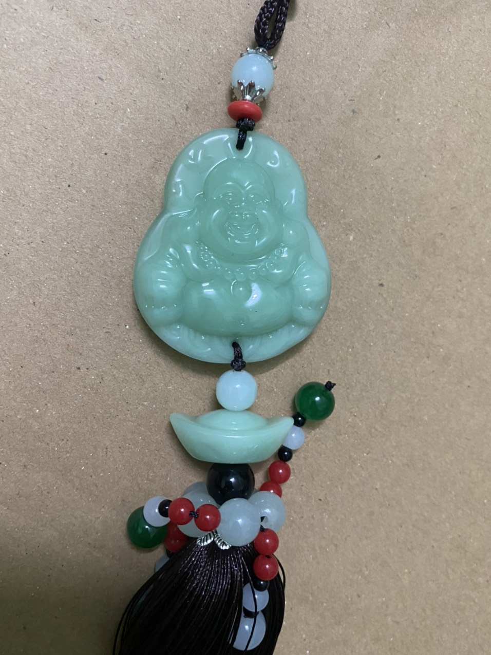 Khánh ngọc treo xe trang trí ô tô - khánh ngọc di lặc quan âm may mắn