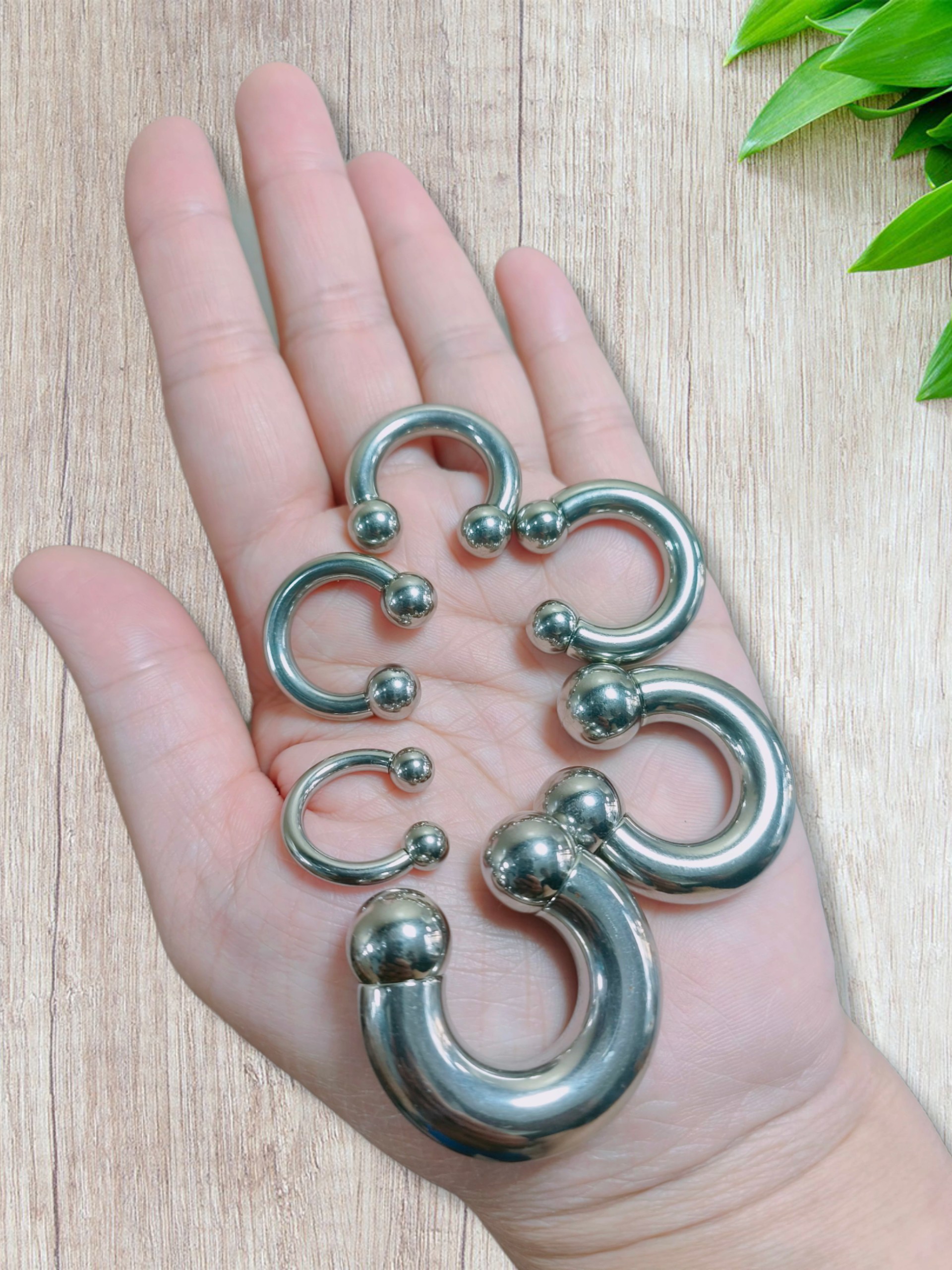 [Giá hủy diệt] [Ảnh thật] [Chính hãng] Khuyên PA chữ C 2 đầu bi