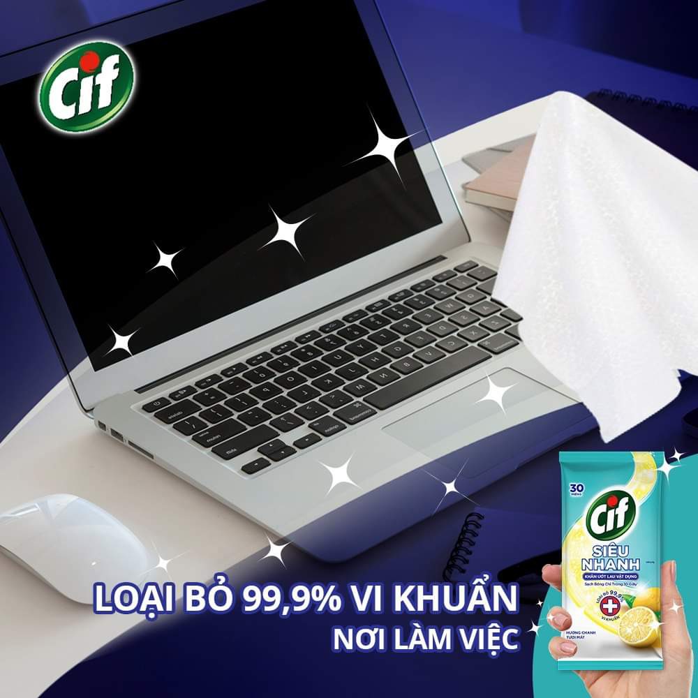 Khăn Ướt Lau Vật Dụng Cif Siêu Nhanh ( 24 miếng/ gói)