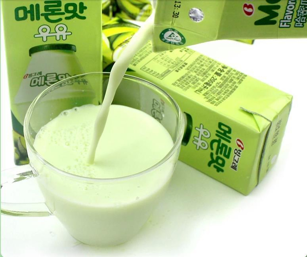 [Lốc 6hộp] Sữa Hàn Quốc Binggrae vị Dâu - Dưa lưới - Chuối DATE MỚI