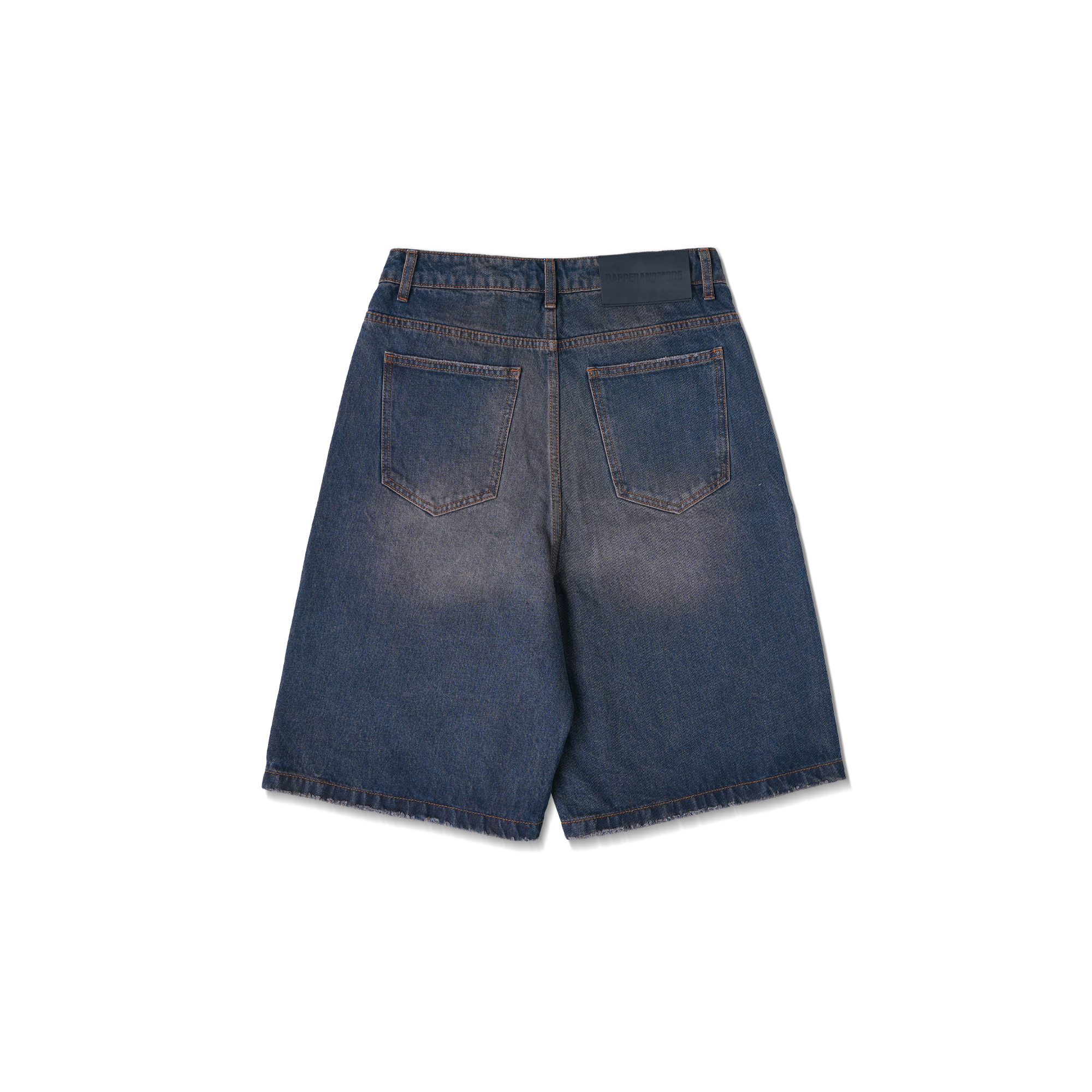 Quần Short Jeans DAPPERANDMORE Washed Denim Form Lửng - Xanh Đậm