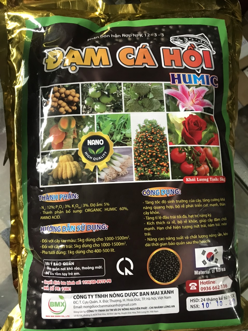 Phân bón npk đạm cá hồi + humic