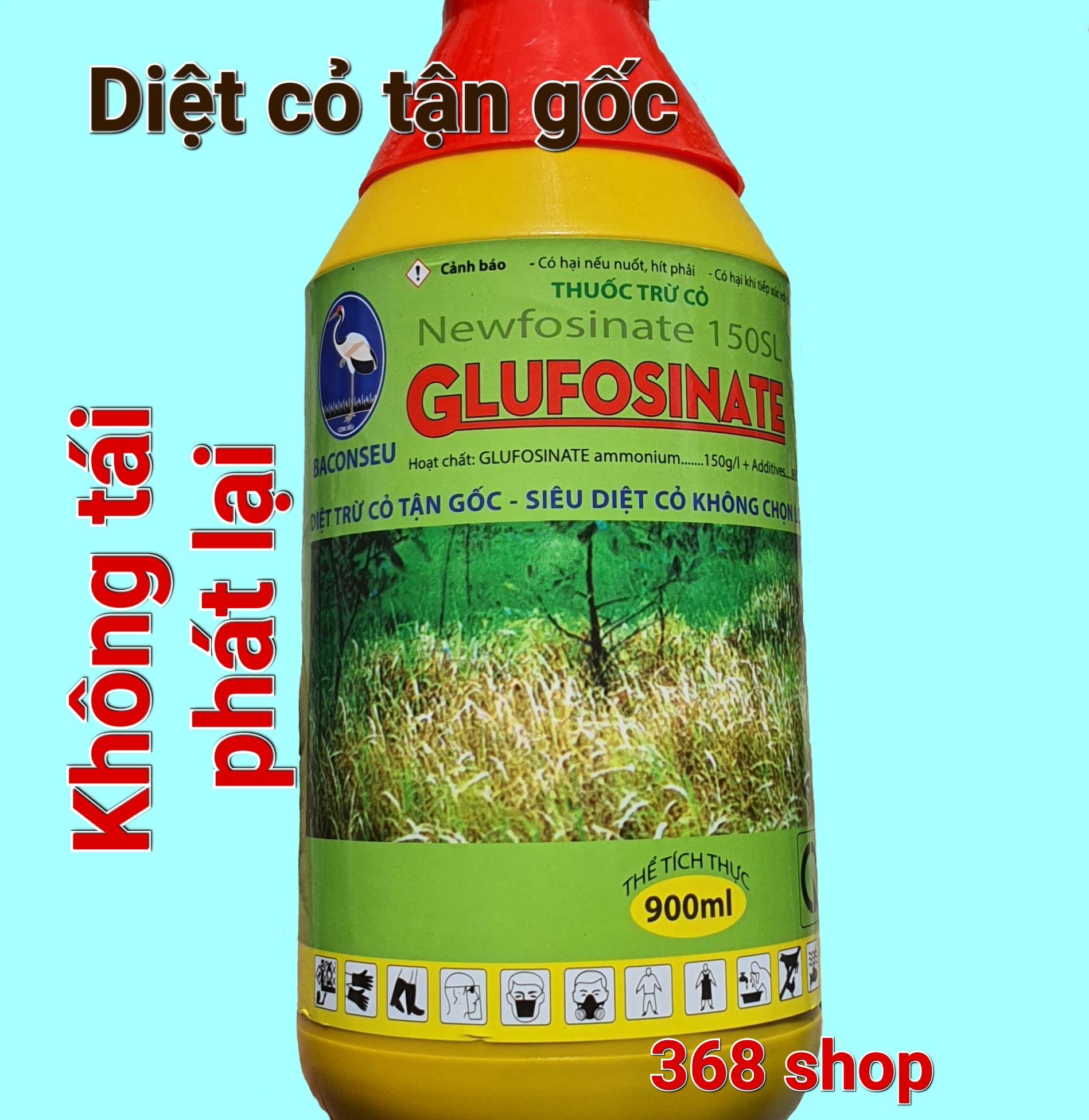 💎 Diệt trừ tận gốc các loại cỏ Đa Niên và Hằng Niên (Chai 900ml) GLUFOSINATE 💖 Thuốc trừ cỏ NEWFOSINATE 150SL trâu đen
