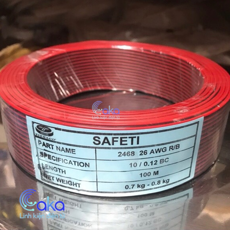 Cuộn 100M DÂY ĐIỆN ĐÔI ĐỎ ĐEN 2468 ( ĐỒNG 100% )