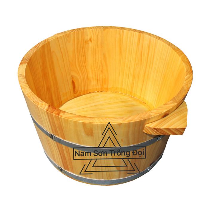Chậu ngâm chân gỗ Thông trơn