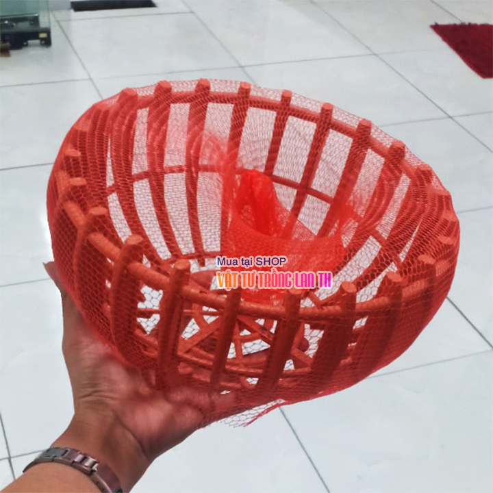 200g Lưới nhựa lót chậu lan màu đỏ dài 40cm