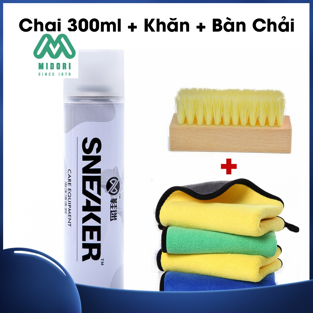 Bình / chai xịt bọt tuyết giặt khô giày, tẩy trắng vệ sinh giày dép sneaker 300ml chuyên dụng vsg02 vv