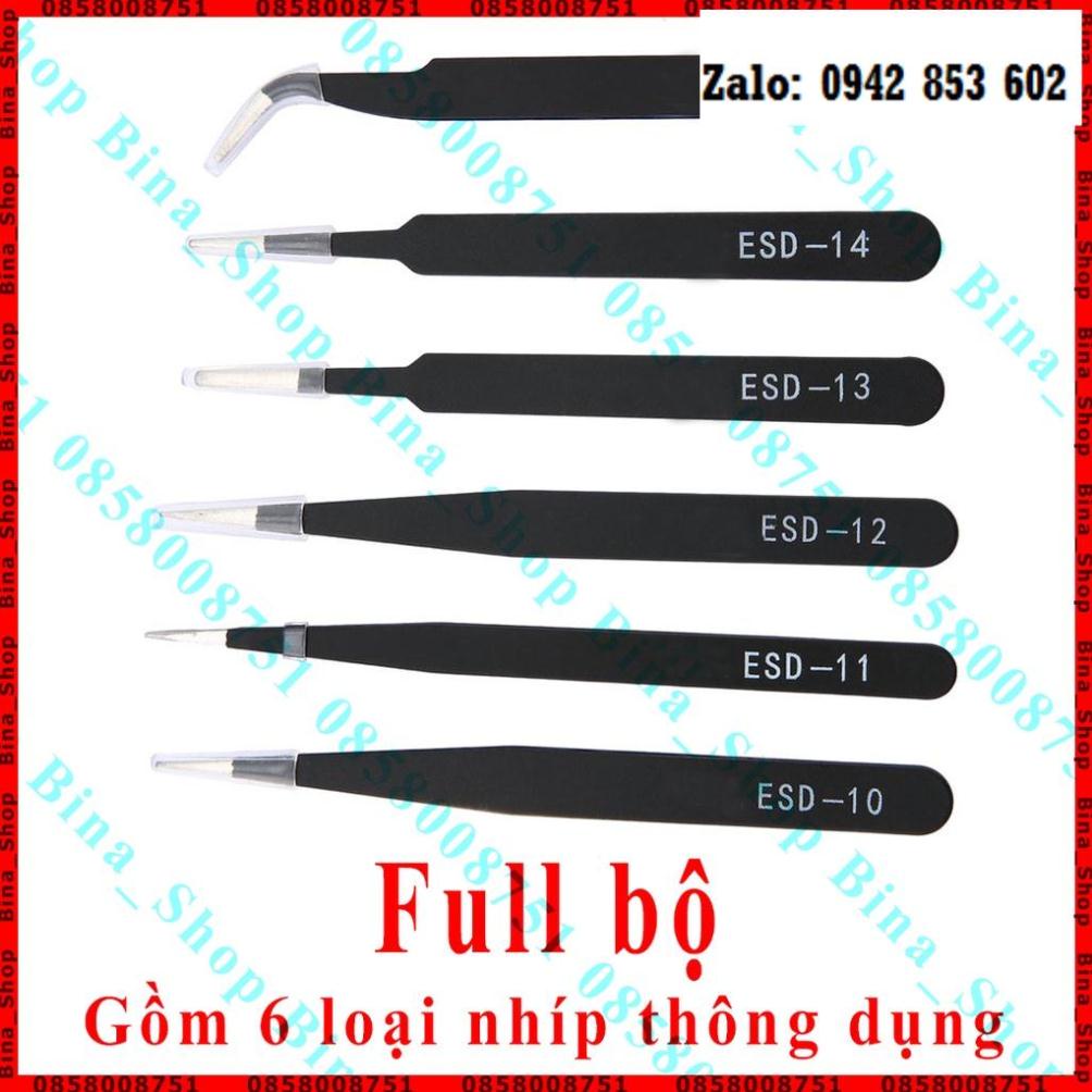 Bộ 6 nhíp PT.ESD gắp linh kiện, gắp mi gắp đá