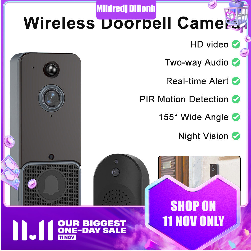 DM Chuông Cửa Video Không Dây Thông Minh T6 Chuông Cửa WIFI Liên Lạc Trực Quan Kỹ Thuật Số Chuông Cửa Điện Tử Chống Nước An Ninh Gia Đình
