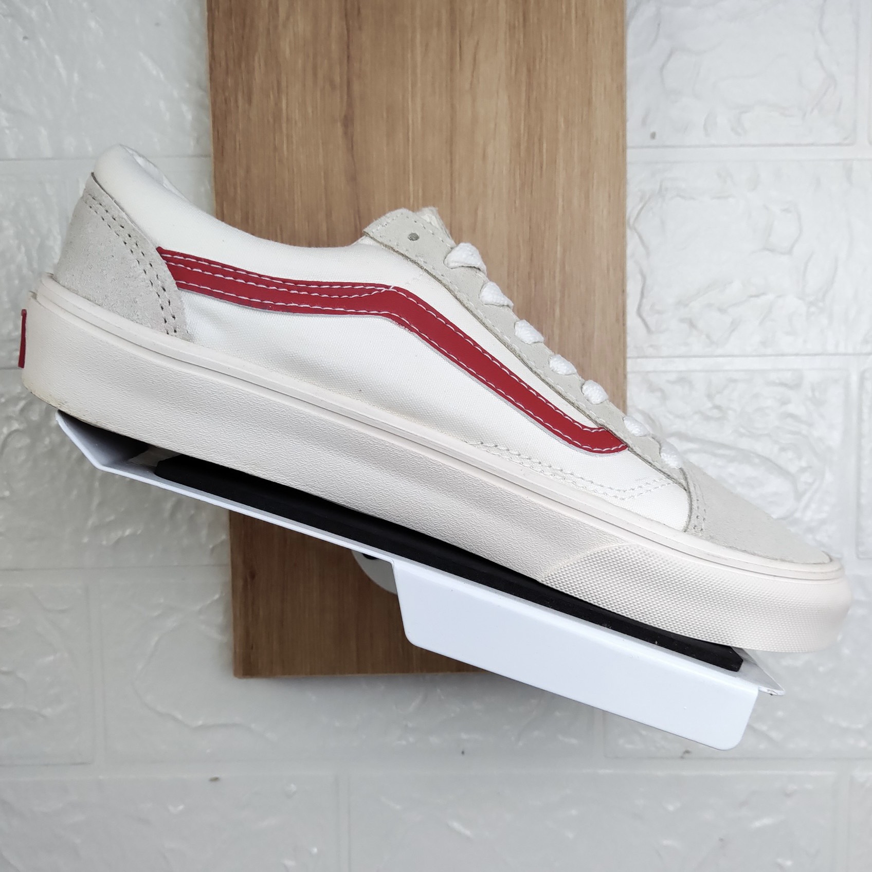 Giày Thể Thao Vans Style36 Viền Đỏ Da Lộn Cao Cấp Fullbox