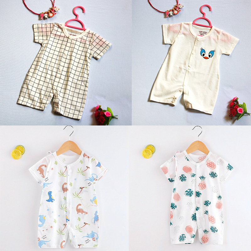 Bộ bobysuit 100% cotton cao cấp chuẩn xuất Hàn thoáng khí vải mỏng nhẹ cho bé 0 đến 24 tháng tuổi mùa hè mát mẻ