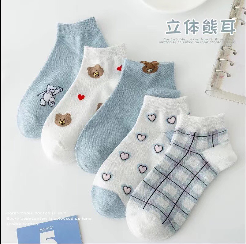 [HCM]SET 10 ĐÔI Tất Nữ/ Vớ Nữ Lưới Mỏng Hoa Cúc Dễ Thương