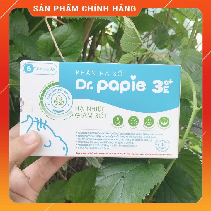 Khăn Lau Hạ Sốt Dr Papie 25 Tờ