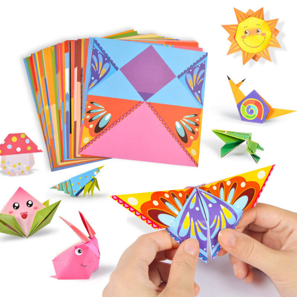 Cuốn sách gồm 54 tờ giấy gấp hình động vật 3D origami dành cho trẻ em - INTL