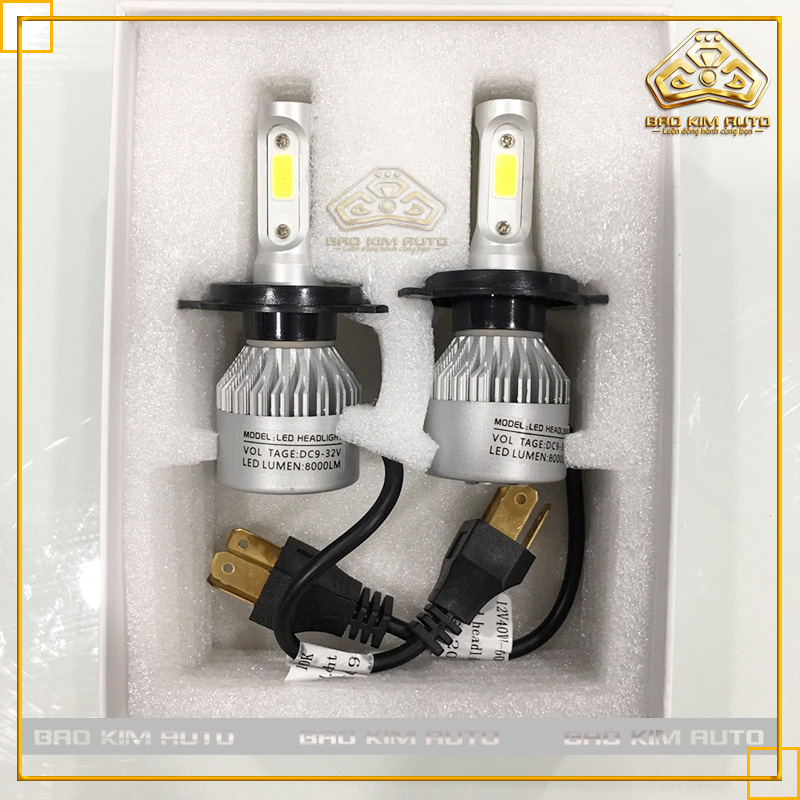 Đèn pha LED C6 3 tim, chân H4 (giá 01 bóng, bảo hành đổi mới 6 tháng)