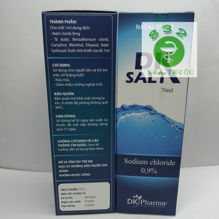 DUNG DỊCH VỆ SINH MŨI DK SALT người lớn 70ml