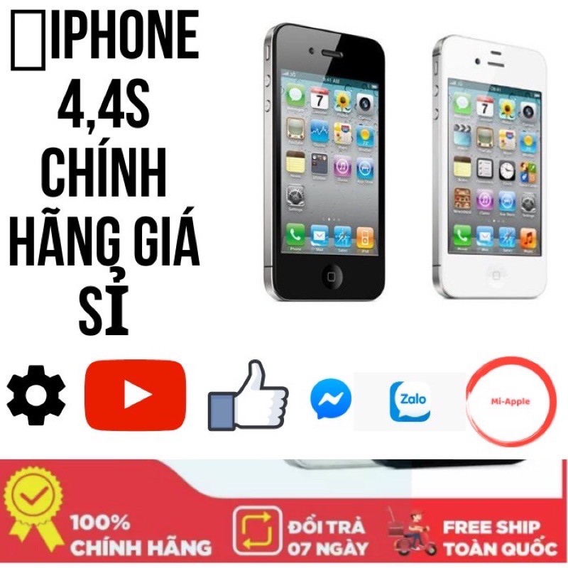 ĐIỆN THOẠI ip 4S QUỐC TẾ BẢO HÀNH 6 tháng [Tặng cáp sạc]