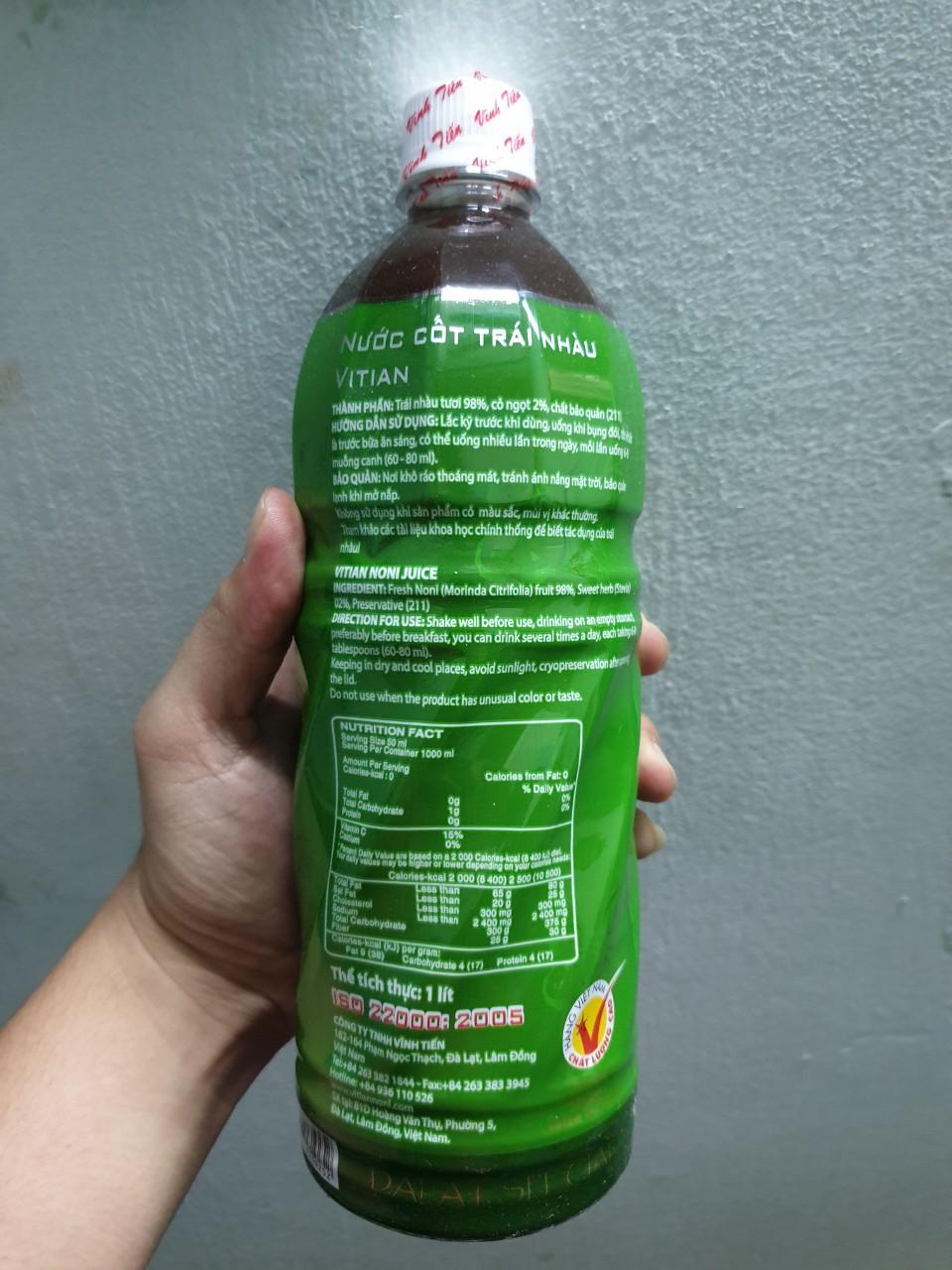 nước cốt trái nhàu Đà Lạt 1000 ml - noni juice