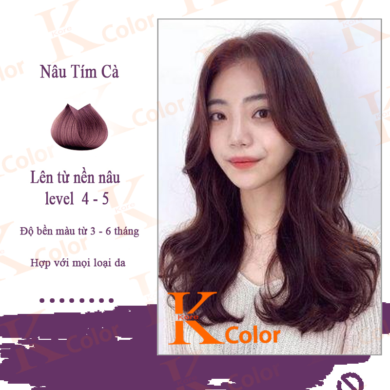 Thuốc nhuộm tóc Nâu Tím Cà kcolor