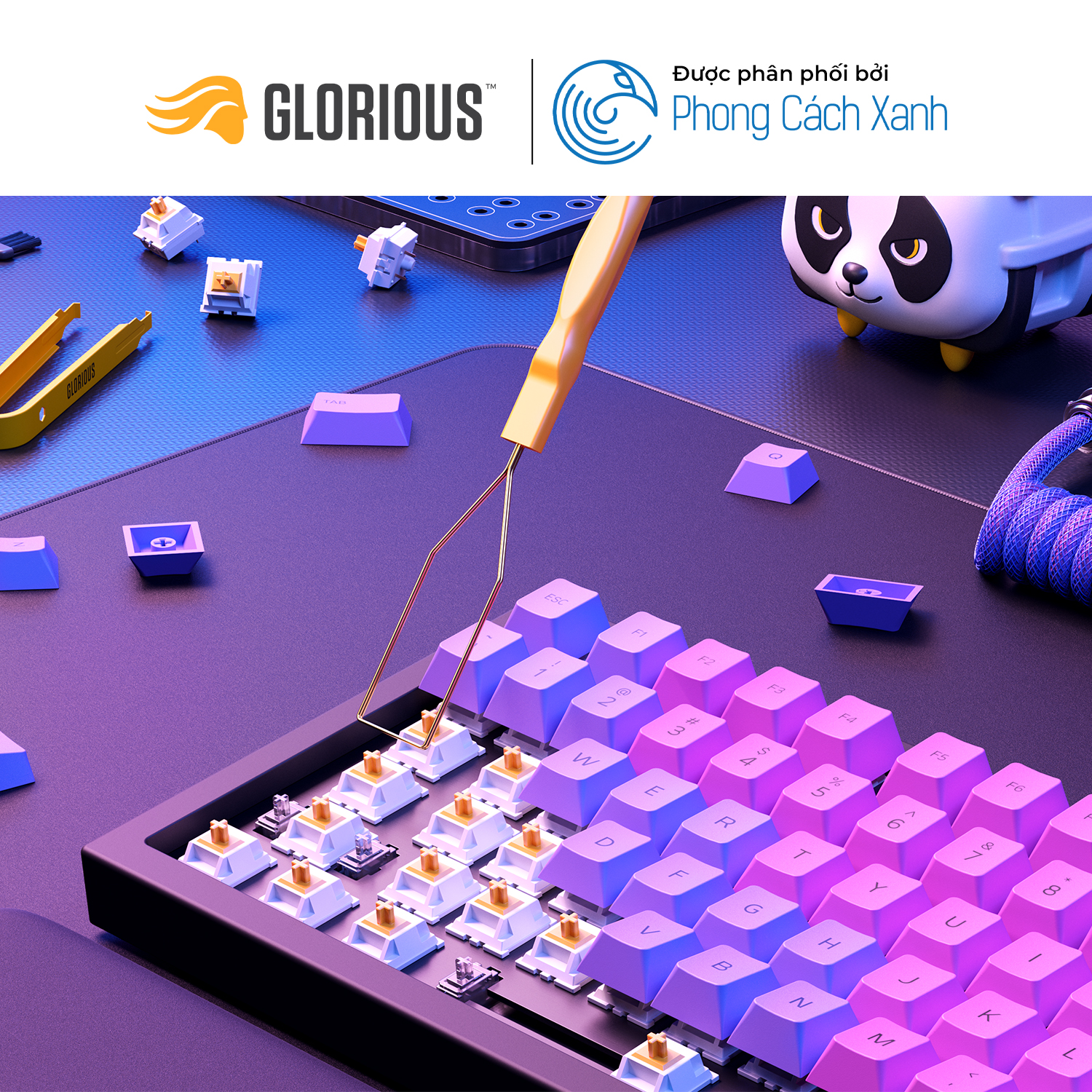 Dụng cụ tháo keycap Glorious keypuller - Hàng Chính Hãng