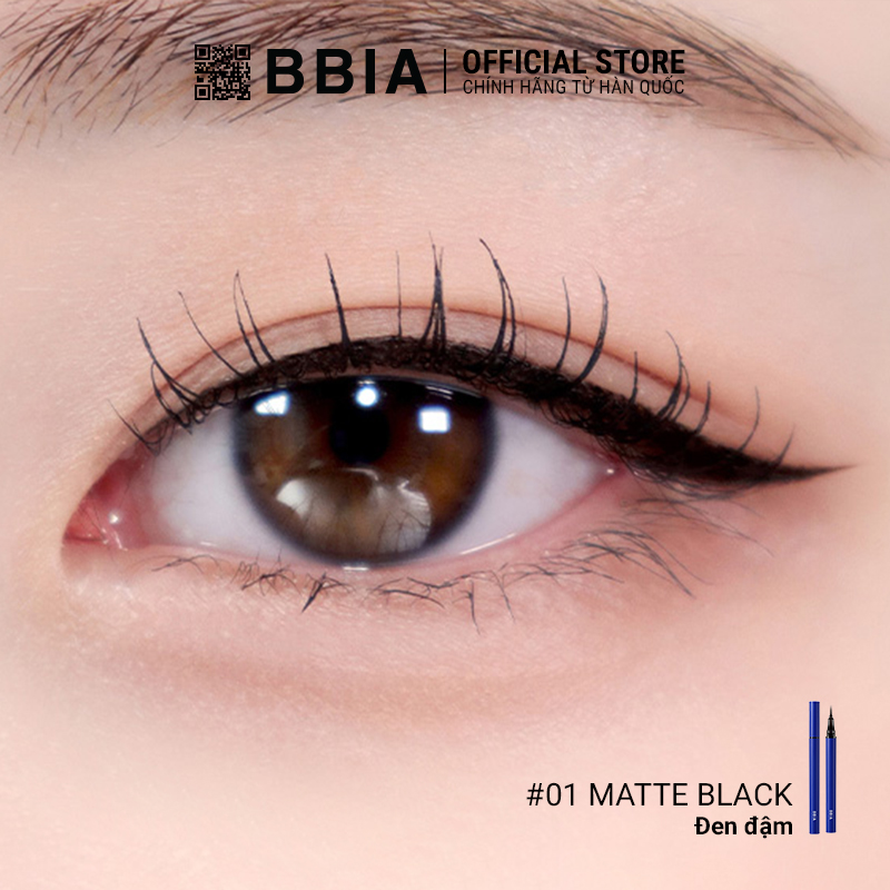 Long-Lasting, Waterproof Liquid Eyeliner Bbia Never Die Brush Eyeliner 0.4g