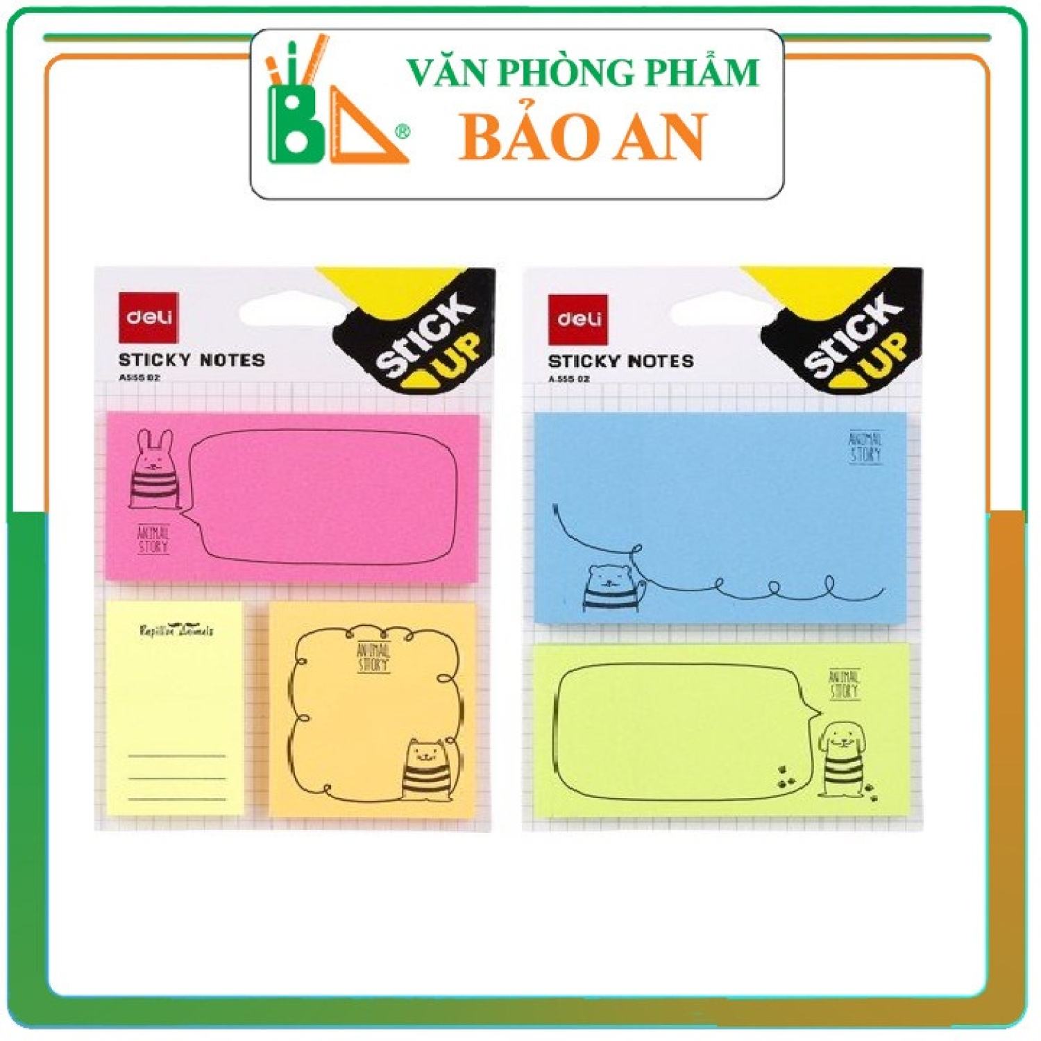 Giấy sticky note deli a555 02 - văn phòng phẩm bảo an
