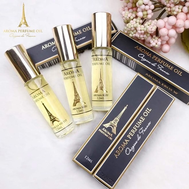 Tinh dầu nước hoa Pháp Aroma dạng lăn mini 12ml dành cho các bạn nam nữ đi học đi làm và cả đi chơi