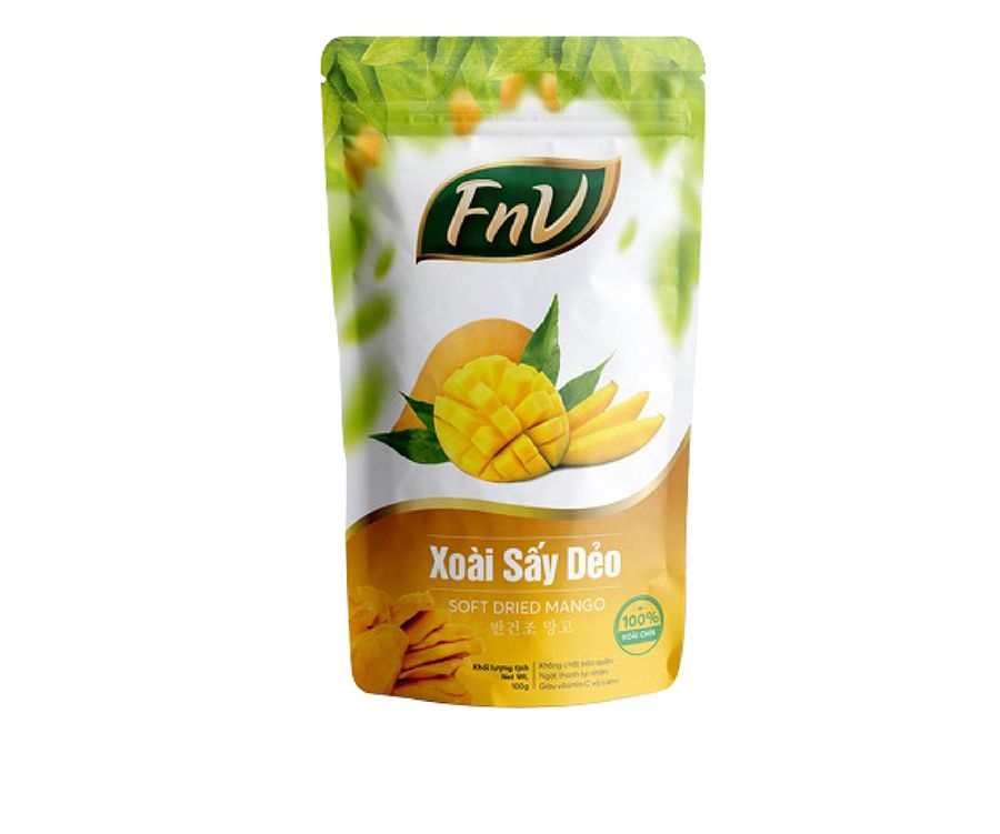 Xoài sấy dẻo FnV túi 100g