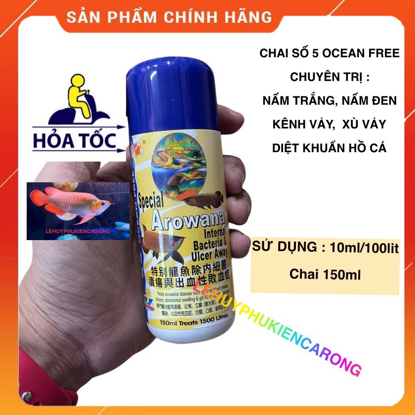 "hoàn tiền đến 10%" chai số 0 4 5 6 7 ocean free tɾị nấm đen kênh vảy,diệt khuẩn cho cá rồng chai125ml 500ml+tặng kèm ly đo thể tích 100ml