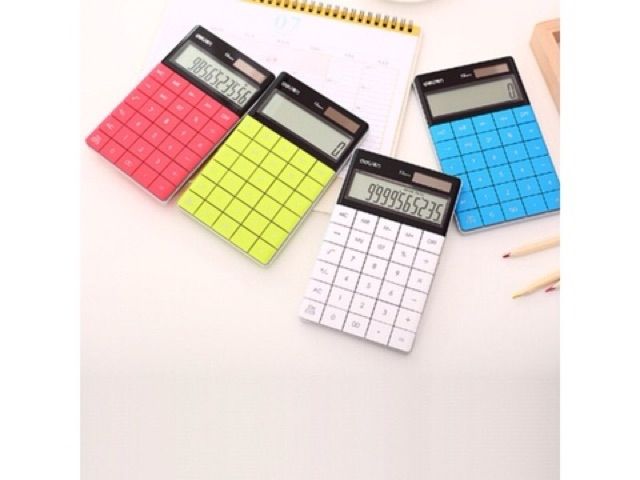 Máy tính touch nhiều màu deli mã 1589 12 số