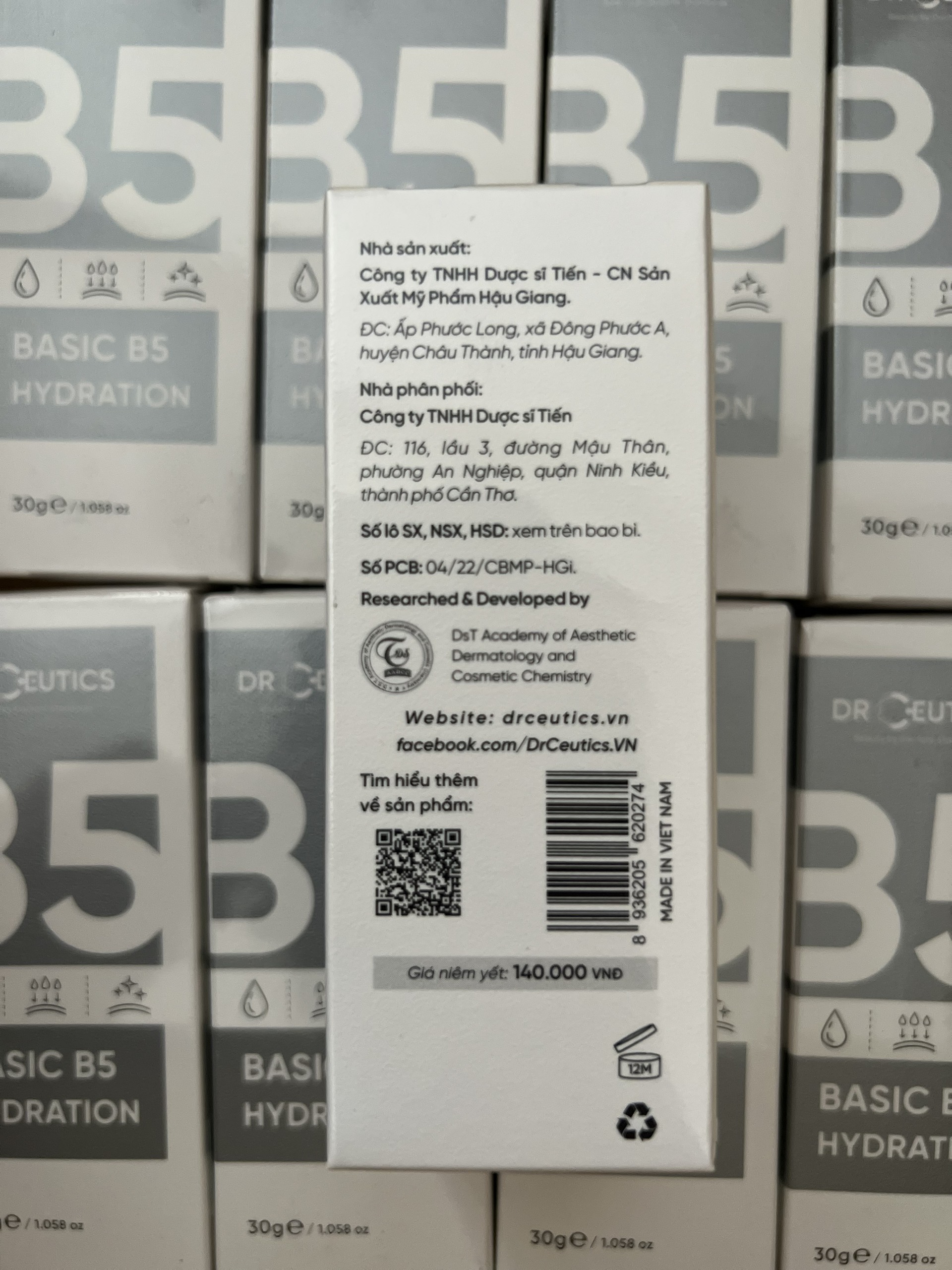 Tinh Chất B5 Basic Hydration 5% DrCeutics Cho Da Dầu Mụn (30ml)