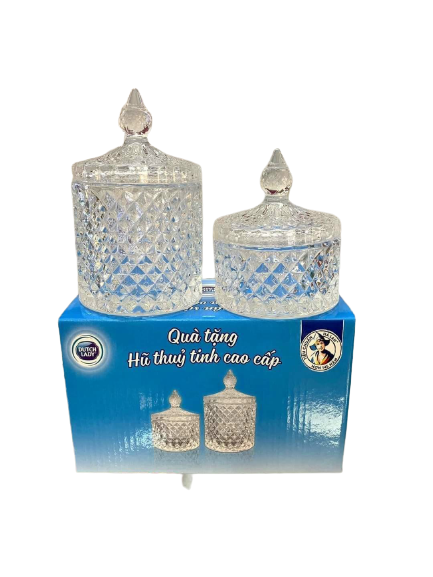 [HCM]HỘP 2 HỦ THUỶ TINH DUTCH LADY