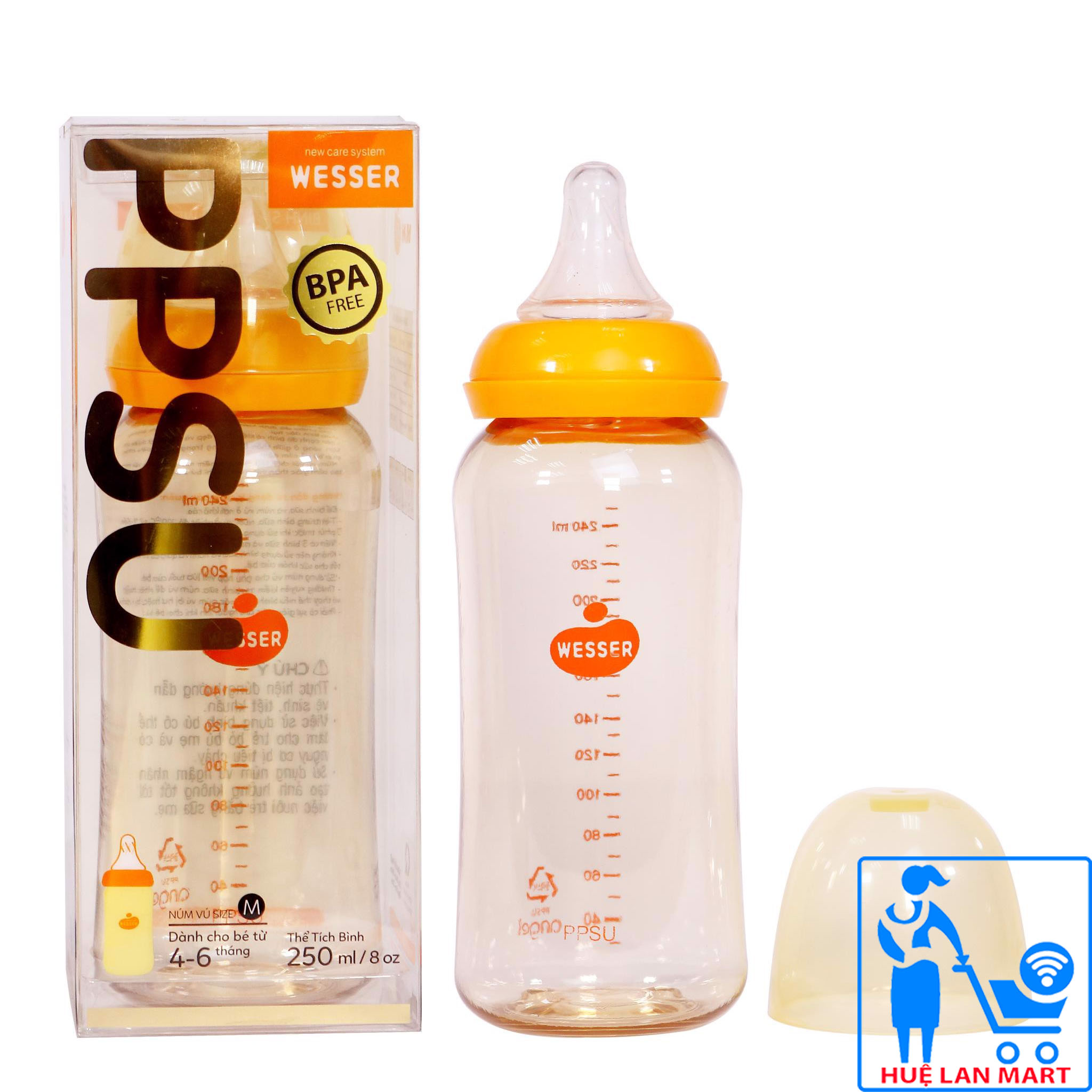 Bình Sữa Wesser PPSU Cổ Nhỏ 60/140/250ml