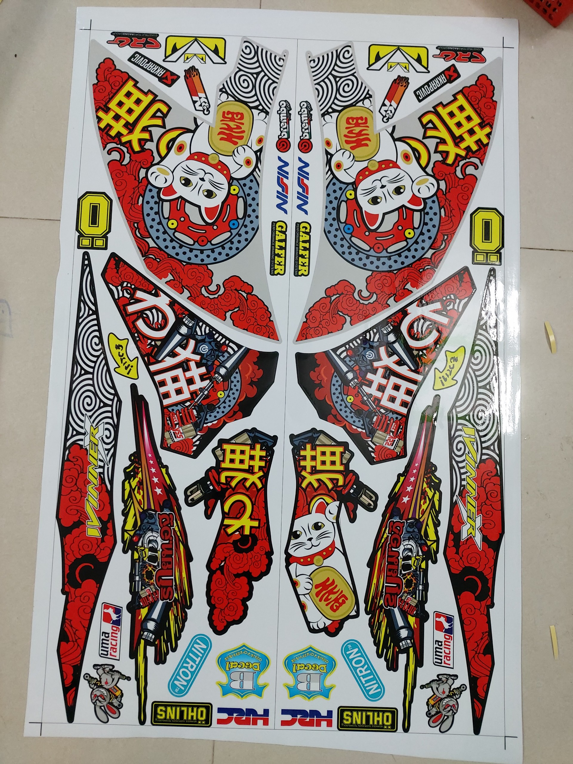 Tem xe winner X mèo thần tài
