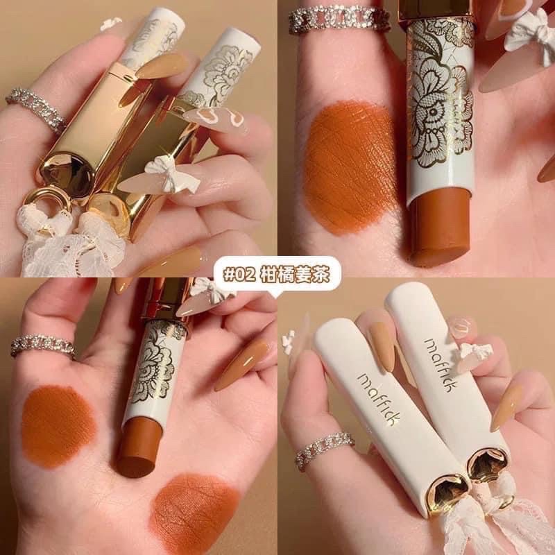 Son thỏi maffick buộc thắt nơ siêu đẹp | son thỏi mafick siêu mềm mượt, son thỏi vàng maffick móc khóa ren