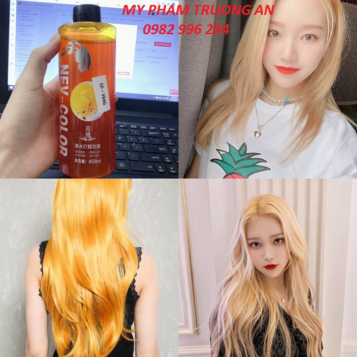 Nhuộm Phủ Bóng 5D Hàn Quốc Màu Vàng NEV-COLOR 450ml