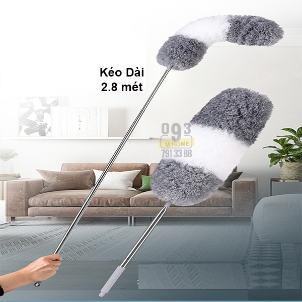 Combo Cây Quét Nhà Gậy Lau Nhà Dài 2.8 mét Gồm 1 Bông Lau 360