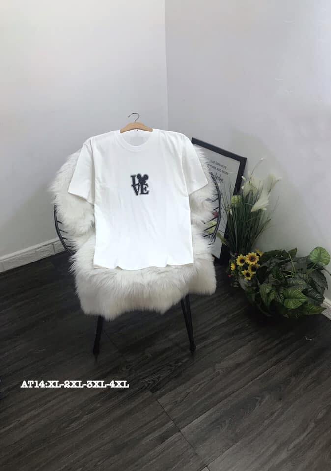 [HCM]ÁO THUN COTTON NỮ THIÊU LOVE SIÊU XINH