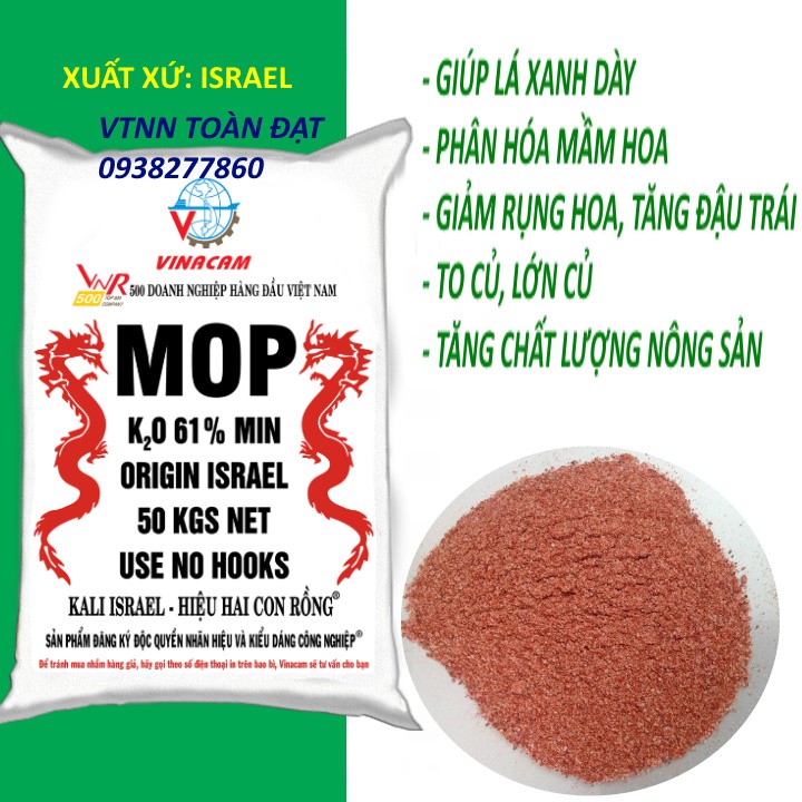 Phân Bón KALI Đỏ  - Phân Kali ISRAEL (1kg)