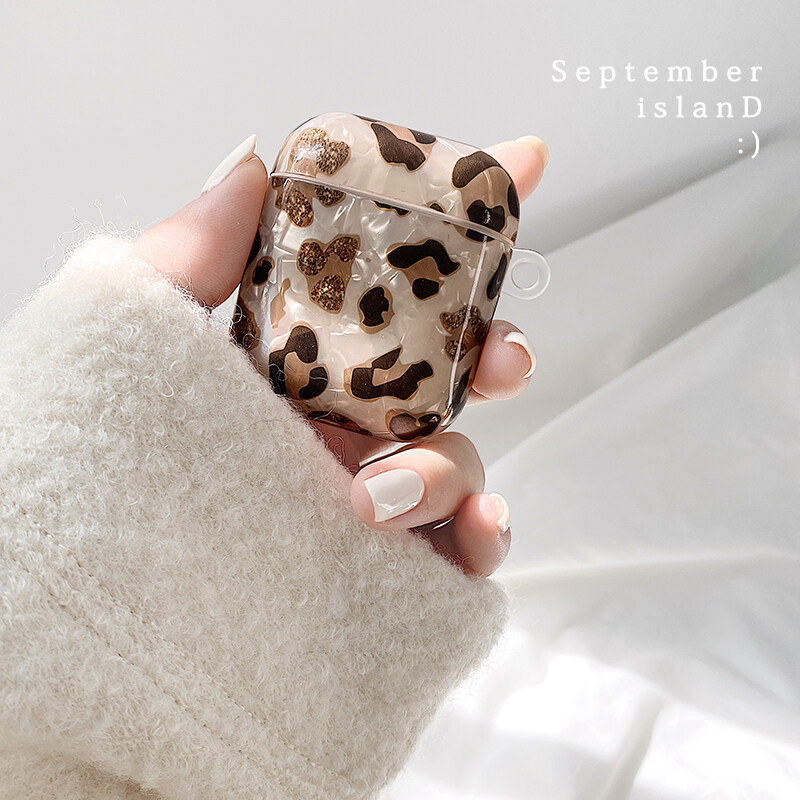 3D Coin pearl bracelet chain Shell Leopard soft Wireless Headset bluetooth case for Apple AirPods 1 2 cover for airpods pro Box