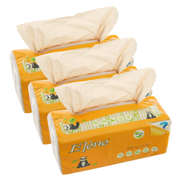 Combo 4 gói Khăn Giấy Tre Lụa - Elène Tre 480 tờ ( 160 Tờ / Bịch x 3 lớp )