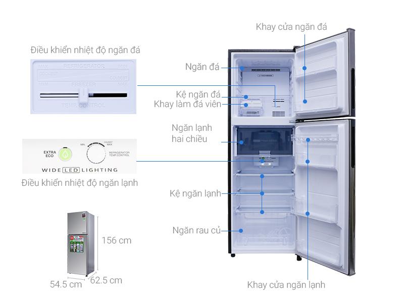 [Trả góp 0%]Tủ lạnh Sharp Inverter 241 lít SJ-X251EDS